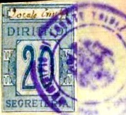 Marca da Bollo del Comune di 1) MARCHE GENERICHE 1)REGNO su Carta Bianca Sottile di dimensioni 20 x 30 mm