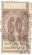 Marca da Bollo del Comune di 1) MARCHE GENERICHE 1)REGNO su Carta Bianca di dimensioni 23 x 42,5 mm