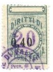 Marca da Bollo del Comune di 1) MARCHE GENERICHE 1)REGNO su Carta Bianca Sottile di dimensioni 20 x 30,5 mm