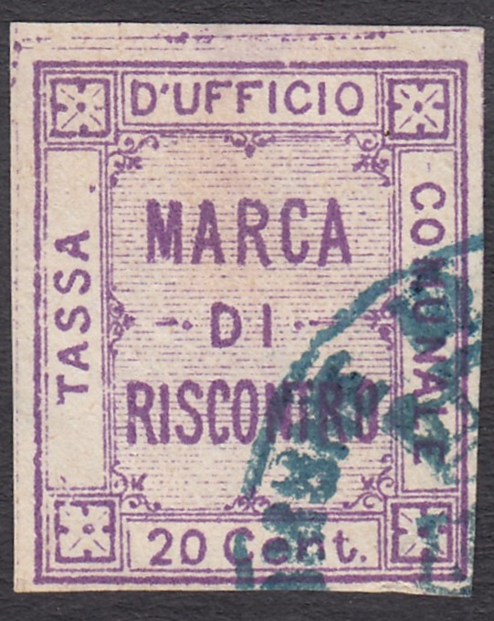 Marca da Bollo del Comune di 1) MARCHE GENERICHE 1)REGNO su Carta Bianca di dimensioni 19 X 22,5 mm