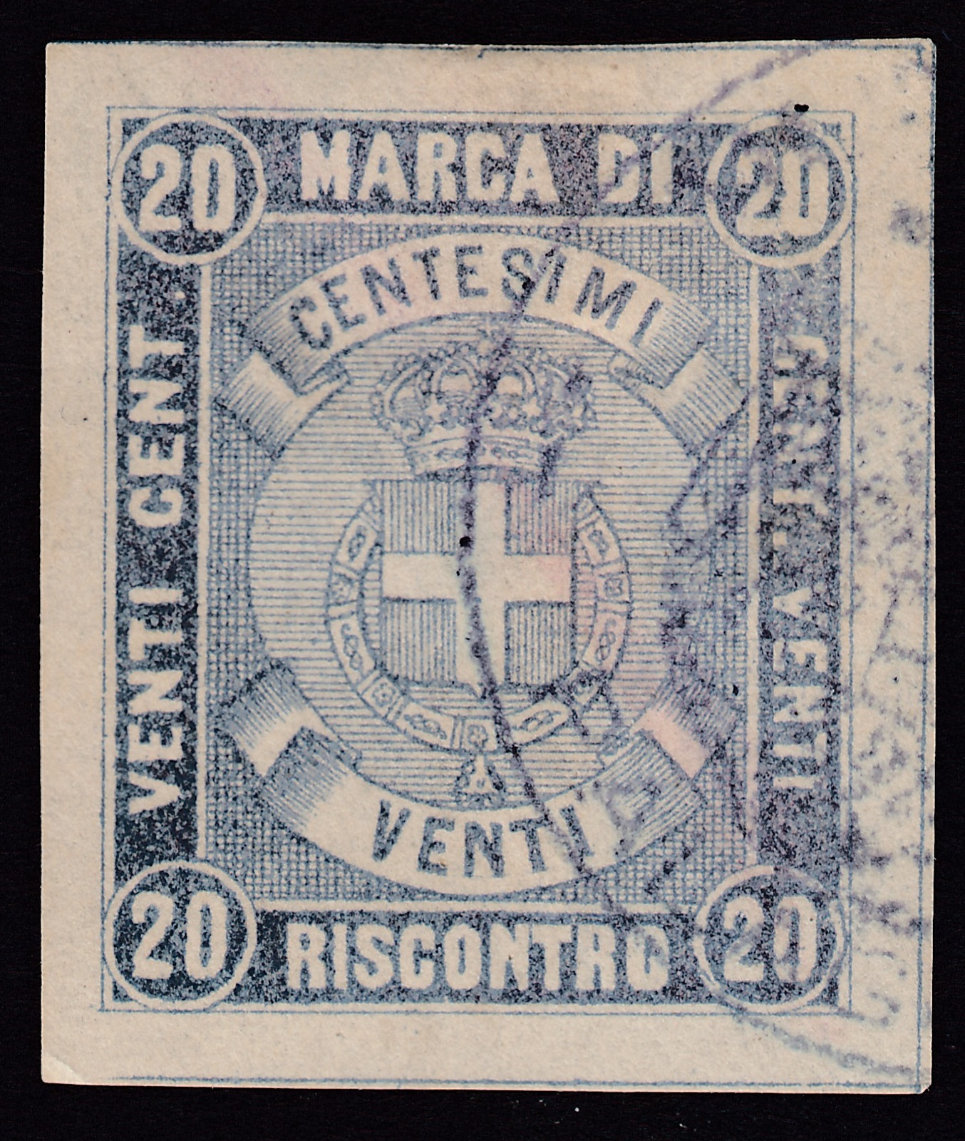 Marca da Bollo del Comune di 1) MARCHE GENERICHE 1)REGNO su Carta Bianca Sottile di dimensioni 23,5 x 28,5 mm
