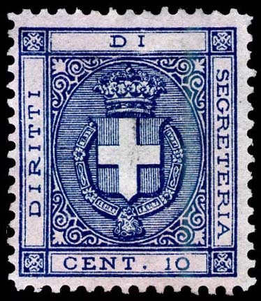 Marca da Bollo del Comune di 1) MARCHE GENERICHE 1)REGNO su Carta Bianca Sottile di dimensioni 22 x 25 mm