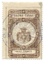 Marca da Bollo del Comune di 1) MARCHE GENERICHE 1)REGNO su Carta Bianca Sottile di dimensioni 31 x 46 mm