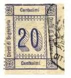 Marca da Bollo del Comune di 1) MARCHE GENERICHE 1)REGNO su Carta Bianca Sottile di dimensioni 26 x 32 mm
