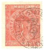 Marca da Bollo del Comune di 1) MARCHE GENERICHE 1)REGNO su Carta Bianca Sottile di dimensioni 28 x 33 mm