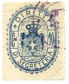Marca da Bollo del Comune di 1) MARCHE GENERICHE 1)REGNO su Carta Bianca Sottile di dimensioni 26 x 34 mm