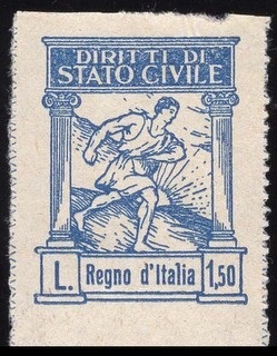 Marca da Bollo del Comune di 1) MARCHE GENERICHE 1)REGNO su Carta Bianca Sottile di dimensioni 23 x 29 mm