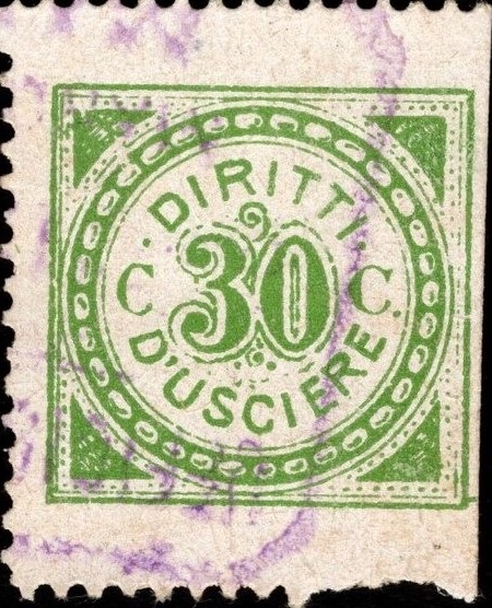Marca da Bollo del Comune di 1) MARCHE GENERICHE 1)REGNO su Carta Bianca di dimensioni 21 X 27 mm