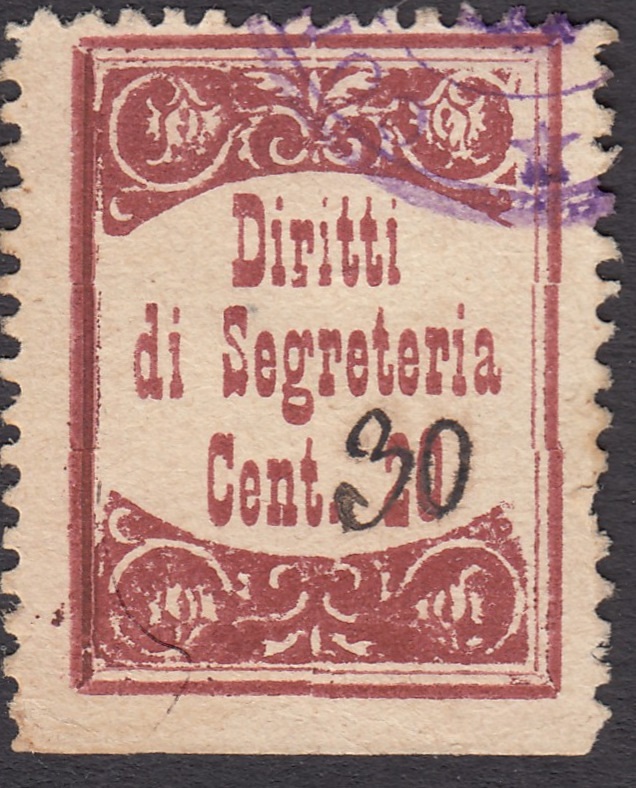 Marca da Bollo del Comune di 1) MARCHE GENERICHE 1)REGNO su Carta Bianca di dimensioni 20 x 28 mm