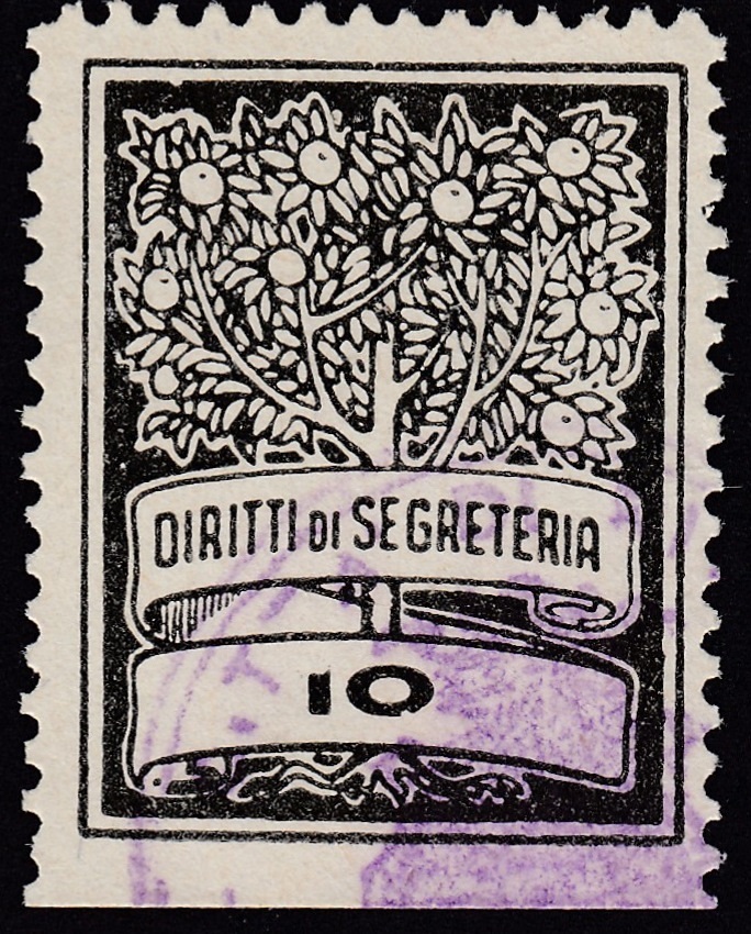 Marca da Bollo del Comune di 1) MARCHE GENERICHE 1)REGNO su Carta Bianca di dimensioni 22 x 28,5 mm