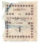 Marca da Bollo del Comune di 1) MARCHE GENERICHE 1)REGNO su Carta Bianca di dimensioni 23,5 x 29 mm