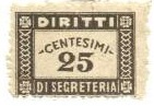Marca da Bollo del Comune di 1) MARCHE GENERICHE 1)REGNO su Carta Bianca di dimensioni 27 x 18,5 mm