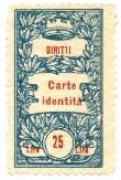 Marca da Bollo del Comune di 1) MARCHE GENERICHE 1)REGNO su Carta Bianca Sottile di dimensioni 20 x 35 mm