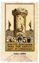 Marca da Bollo del Comune di 1) MARCHE GENERICHE 1)REGNO su Carta Bianca di dimensioni 29 x 51 mm