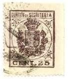 Marca da Bollo del Comune di 1) MARCHE GENERICHE 1)REGNO su Carta Bianca di dimensioni 22,5 x 28 mm