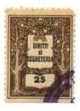 Marca da Bollo del Comune di 1) MARCHE GENERICHE 1)REGNO su Carta Bianca di dimensioni 22 x 28,5 mm