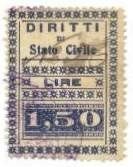 Marca da Bollo del Comune di 1) MARCHE GENERICHE 1)REGNO su Carta Bianca di dimensioni 27 X 36 mm