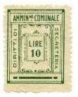 Marca da Bollo del Comune di 1) MARCHE GENERICHE 1)REGNO su Carta Bianca Sottile di dimensioni 20 x 26,5 mm