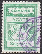 Marca da Bollo del Comune di ACATE su Carta Bianca di dimensioni 21 x 28,5 mm