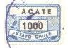 Marca da Bollo del Comune di ACATE su Carta Bianca di dimensioni 19 x 13 mm