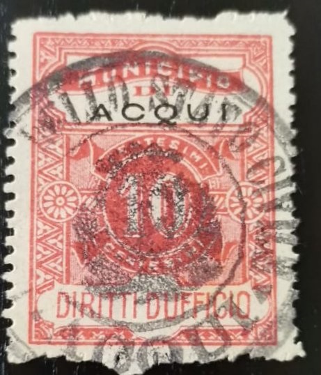 Marca da Bollo del Comune di ACQUI TERME su Carta Bianca di dimensioni 23,5 X 30,5 mm