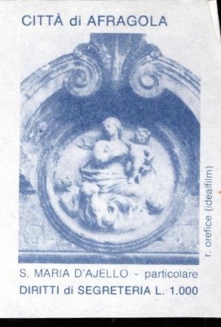 Marca da Bollo del Comune di AFRAGOLA su Carta Bianca di dimensioni 32 x 46 mm