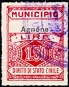 Marca da Bollo del Comune di AGNONE su Carta Bianca Sottile di dimensioni 22,5 x 29 mm