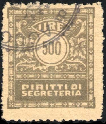 Marca da Bollo del Comune di AGUGLIANO su Carta Bianca di dimensioni 17 x 21 mm