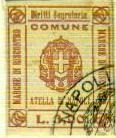 Marca da Bollo del Comune di ATELLA DI NAPOLI su Carta Bianca di dimensioni 25 x 29,5 mm
