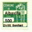 Marca da Bollo del Comune di ALBAVILLA su Carta Bianca di dimensioni 20 x 20 mm