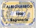 Marca da Bollo del Comune di ALBIGNASEGO (CARPANETO) su Carta Bianca di dimensioni 19 x 13 mm
