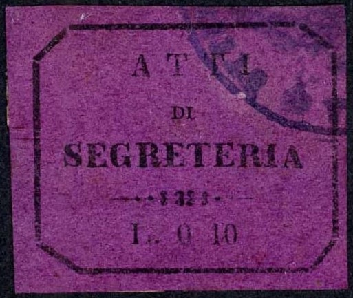 Marca da Bollo del Comune di ALESSANDRIA su Carta viola di dimensioni 29 x 24 mm