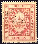 Marca da Bollo del Comune di ALESSANDRIA su Carta Bianca di dimensioni 26,5 x 32 mm