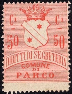 Marca da Bollo del Comune di ALTOFONTE su Carta Bianca Sottile di dimensioni 25,5 x 31,5 mm