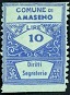 Marca da Bollo del Comune di AMASENO su Carta Colorata di dimensioni 22 x 28 mm
