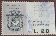 Marca da Bollo del Comune di ANCONA su Carta Bianca di dimensioni mm