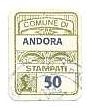 Marca da Bollo del Comune di ANDORA su Carta Bianca di dimensioni 16,5 x 21 mm