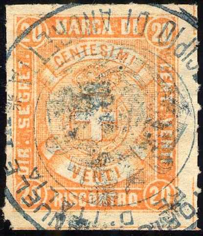 Marca da Bollo del Comune di ANDRETTA su Carta Bianca di dimensioni 23,5 x 28,5 mm