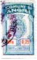 Marca da Bollo del Comune di ANGRI su Carta Bianca di dimensioni 17 x 29 mm