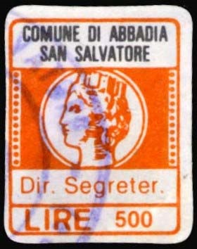 Marca da Bollo del Comune di ANGRI su Carta Bianca di dimensioni 16 x 20 mm