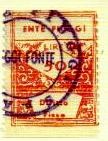 Marca da Bollo del Comune di FIUGGI su Carta Bianca Sottile di dimensioni 21 x 28 mm