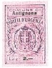 Marca da Bollo del Comune di ANTIGNANO su Carta Rosa di dimensioni 20 x 30 mm