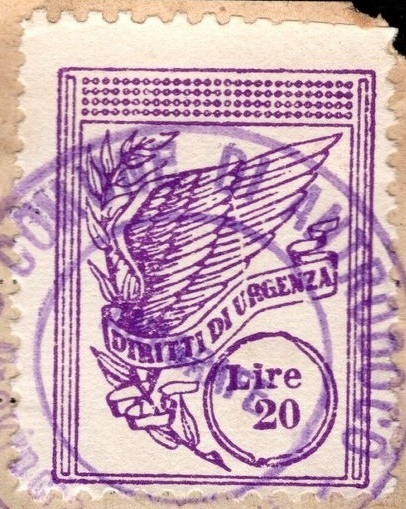 Marca da Bollo del Comune di ANTRODOCO su Carta Colorata di dimensioni 22 x 28 mm