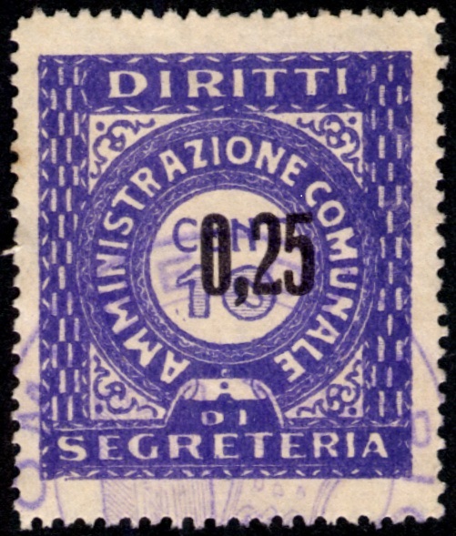 Marca da Bollo del Comune di APICE su Carta Bianca di dimensioni 27 x 30 mm