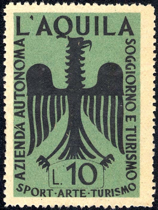 Marca da Bollo del Comune di L´AQUILA su Carta Bianca di dimensioni 29 x 45 mm