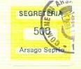 Marca da Bollo del Comune di ARSAGO SEPRIO su Carta Bianca di dimensioni 19,5 x 17,5 mm
