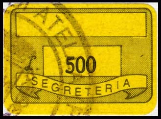 Marca da Bollo del Comune di ATELLA su Carta Colorata di dimensioni 19 x 13,5 mm