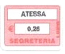 Marca da Bollo del Comune di ATESSA su Carta Bianca di dimensioni 19 x 14 mm