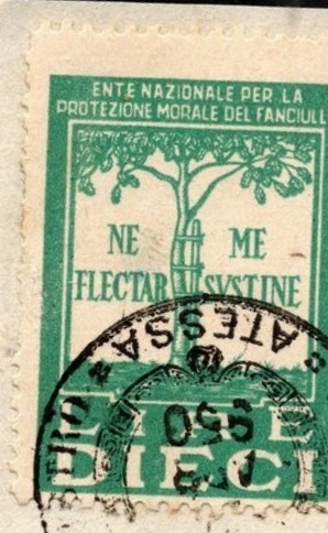 Marca da Bollo del Comune di ATESSA su Carta Bianca di dimensioni 22 x 28 mm
