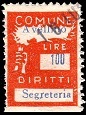 Marca da Bollo del Comune di AVELLINO su Carta Bianca di dimensioni 18 X 25,5 mm